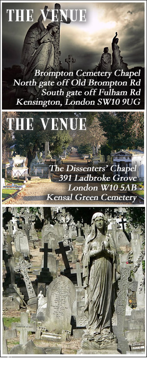 The Dissenters' Chapel, Kensal Green Cemetery, London. Ticket includes tour of the catacombs. 